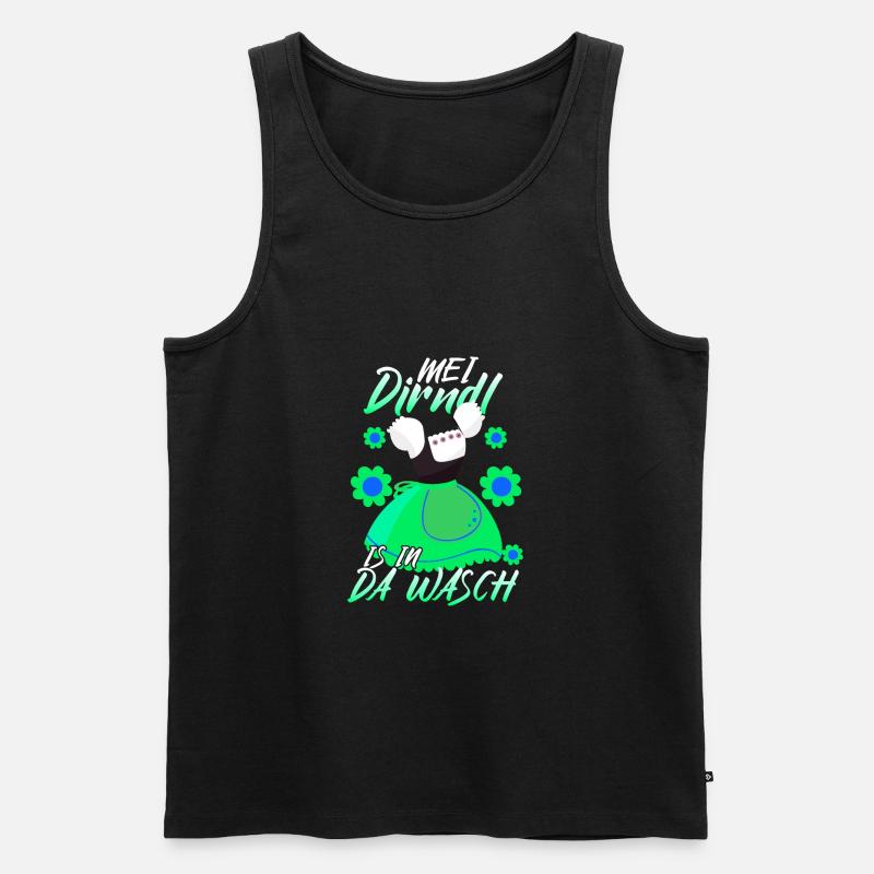 Dirndl Ersatz Wäsche - Männer Premium Bio Tank Top - Schwarz