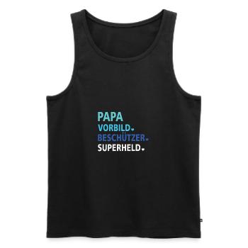 Papa Vorbild Beschützer Superheld - Männer Premium Bio Tank Top - Schwarz - Vorne - AI Model Male 178 light (178cm)