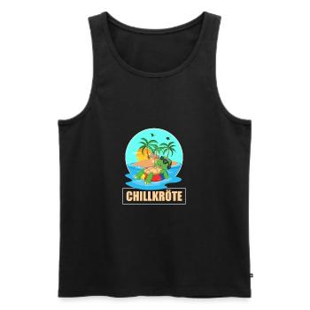 Chillkröte - Schildkröte vor Insel im Meer - Männer Premium Bio Tank Top - Schwarz - Vorne - Michal (187cm)