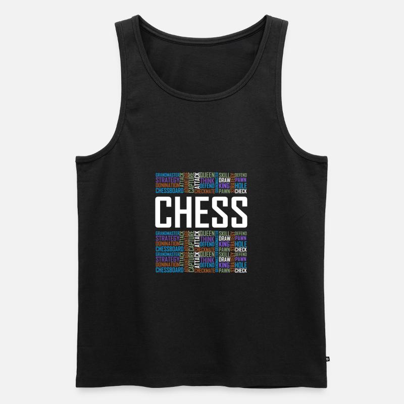 Schachhemd, Schachgeschenke, Schach - Männer Premium Bio Tank Top - Schwarz