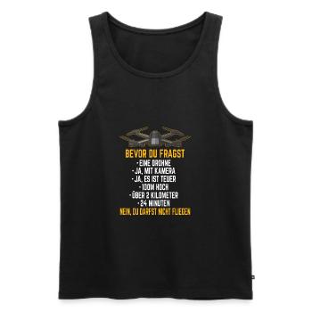 Drohne Drohnen Pilot Drone Quadrocopter Geschenk - Männer Premium Bio Tank Top - Schwarz - Vorne - Michal (187cm)