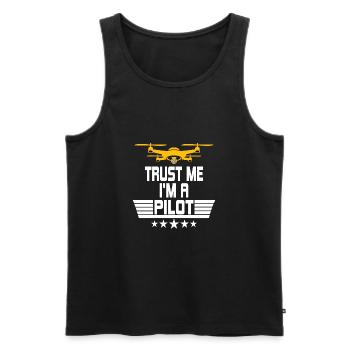 Drone drone pilot, drone quadcopter gift - Men's Premium Organic Tank Top - black - Front - Michal (187cm)