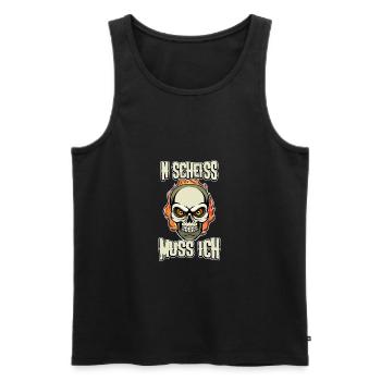 N Scheiss muss ich Design Totenkopf - Männer Premium Bio Tank Top - Schwarz - Vorne - Michal (187cm)