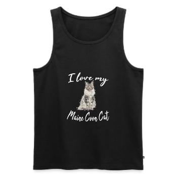 Maine Coon Katze kitten Mainecoon Katzenmotiv - Männer Premium Bio Tank Top - Schwarz - Vorne - AI Model Male 178 light (178cm)