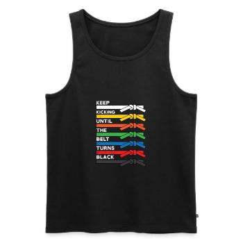 Chemise de rang de ceinture de taekwondo cool - cadeau d'arts martiaux - Débardeur bio Premium Homme - noir - Devant - Michal (187cm)