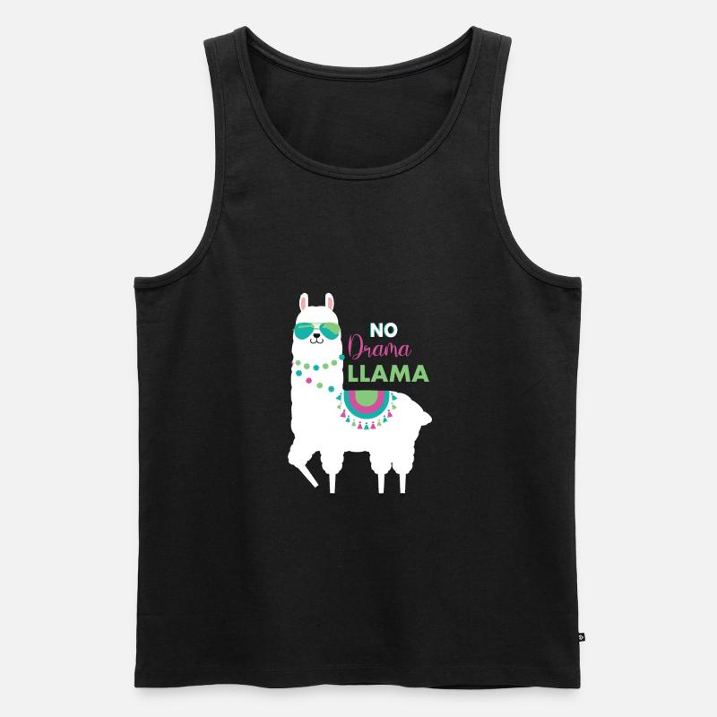 Llama - Männer Premium Bio Tank Top - Schwarz