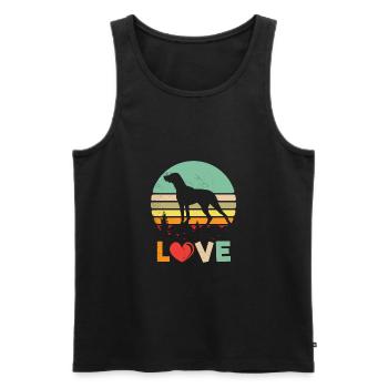 Retro Liebe Deutsch Kurzhaar Zeiger Hund Shirt - - Männer Premium Bio Tank Top - Schwarz - Vorne - Michal (187cm)
