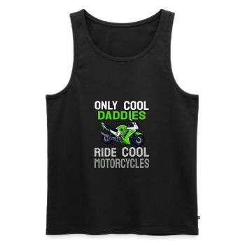 Nur Coole Väter fahren Coole Motorräder - Männer Premium Bio Tank Top - Schwarz - Vorne - AI Model Male 178 light (178cm)