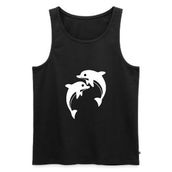 Dolphin dolphins - Men's Premium Organic Tank Top - black - Front - Michal (187cm)