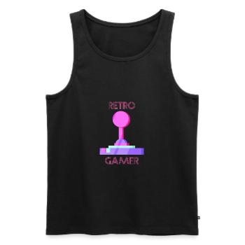 Cadeau vintage de jeux vidéo rétro - Débardeur bio Premium Homme - noir - Devant - Michal (187cm)