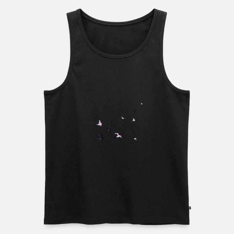 Schwalbenschwarm Abbildung - Männer Premium Bio Tank Top - Schwarz