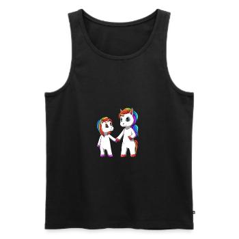 Licorne grande soeur - Débardeur bio Premium Homme - noir - Devant - Michal (187cm)