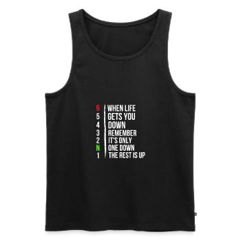 Motorbike Motorcycle Gears - When Life Gets You - Men's Premium Organic Tank Top - black - Front - AI Model Male 178 light (178cm)