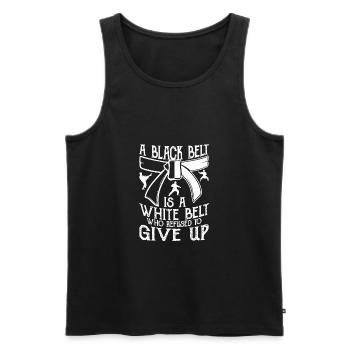 Karate Teakwondo Shotokan Black Belt - Men's Premium Organic Tank Top - black - Front - AI Model Male 178 light (178cm)