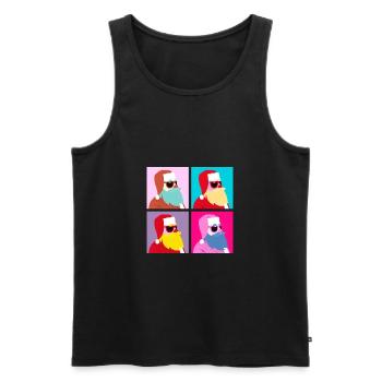 Pop-Art – Santa Claus With Sunglasses - Men's Premium Organic Tank Top - black - Front - Michal (187cm)
