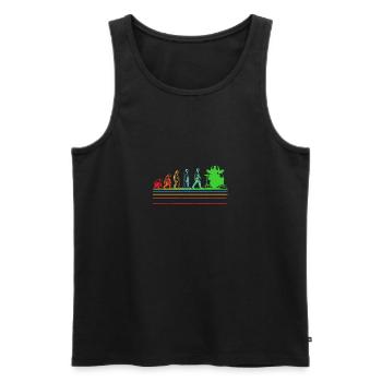 Drummer Evolution... Drummer - Männer Premium Bio Tank Top - Schwarz - Vorne - AI Model Male 178 light (178cm)