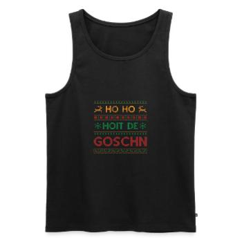 Ho Ho Hoit de Goschn - Ugly Christmas - Männer Premium Bio Tank Top - Schwarz - Vorne - Michal (187cm)