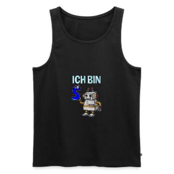Lustiges Ich bin 5 Roboter Kindergeburtstag - Männer Premium Bio Tank Top - Schwarz - Vorne - Michal (187cm)