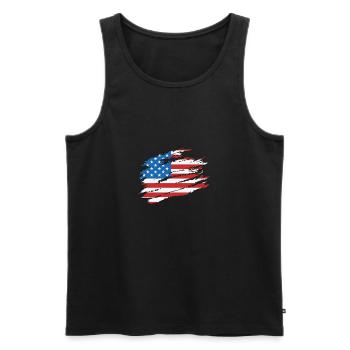 American Flag USA America Soccer Football Ice - Débardeur bio Premium Homme - noir - Devant - Michal (187cm)