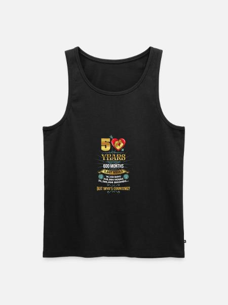 50 years married wedding anniversary golden wedding - Men's Premium Organic Tank Top - black
