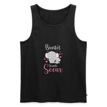 Enfant Future Grande Soeur Bientôt Grande Soeur - Débardeur bio Premium Homme - noir - Devant - Michal (187cm)