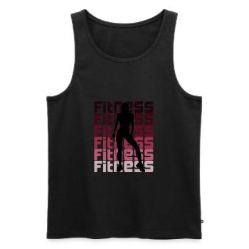 Sport Fitness femme - Débardeur bio Premium Homme - noir - Devant - AI Model Male 178 light (178cm)