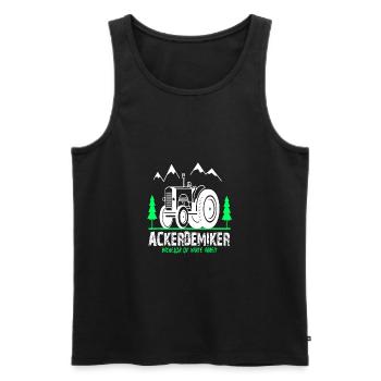 Traktor Trecker Landwirt Bachelor of Ackerdemiker - Männer Premium Bio Tank Top - Schwarz - Vorne - Michal (187cm)