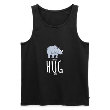 Je veux étreindre un rhinocéros - Chemise drôle de rhinocéros - Débardeur bio Premium Homme - noir - Devant - Michal (187cm)