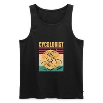 Cycologist- Bike - Bicycle Ride Hobby Race - Retro - Männer Premium Bio Tank Top - Schwarz - Vorne - AI Model Male 178 light (178cm)