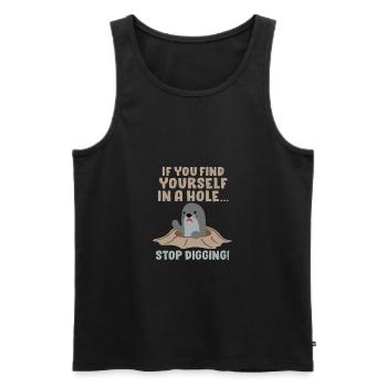 Busy Sarcastic Sarcasm Design for Colleagues - Men's Premium Organic Tank Top - black - Front - AI Model Male 178 light (178cm)