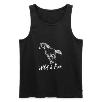 Wild & free Pferd Motiv Liebe Geschenk - Männer Premium Bio Tank Top - Schwarz - Vorne - AI Model Male 178 light (178cm)