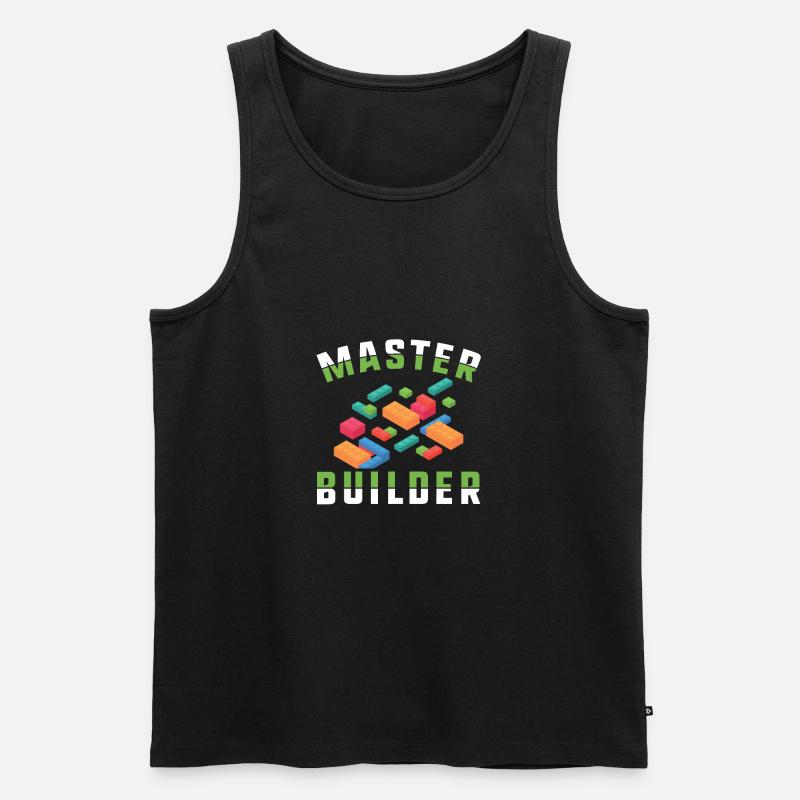 Master Builder Building Blocks Toy Bricks Gift - Männer Premium Bio Tank Top - Schwarz