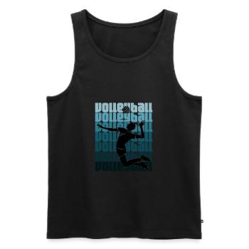 Homme de volley- de sport - Débardeur bio Premium Homme - noir - Devant - AI Model Male 178 light (178cm)