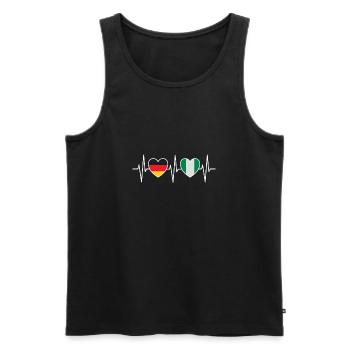 Heartbeat Germany and Nigeria w 1142 - Men's Premium Organic Tank Top - black - Front - Michal (187cm)