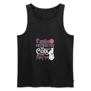 Tabletop Games Cats Kitten RPG Roleplay Role - Männer Premium Bio Tank Top - Schwarz - Vorne - AI Model Male 178 light (178cm)