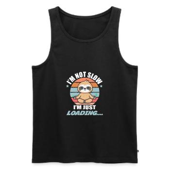 Lustiges Faultier Müdes Faultier Faultier Modus - Männer Premium Bio Tank Top - Schwarz - Vorne - AI Model Male 178 light (178cm)