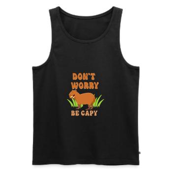 Capybara Spruch Lustig - Männer Premium Bio Tank Top - Schwarz - Vorne - AI Model Male 178 light (178cm)