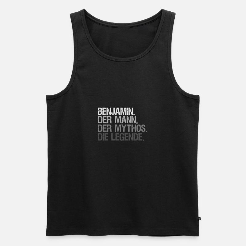 Benjamin Mann Mxthos Legende - Männer Premium Bio Tank Top - Schwarz