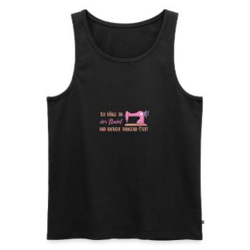 Ich hänge an der Nadel und brauche dringend Stoff - Männer Premium Bio Tank Top - Schwarz - Vorne - Michal (187cm)