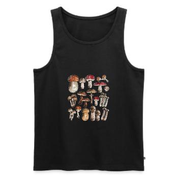 Champignons Chemise Champignons Cueilleurs Cadeau Collecte de Champignons - Débardeur bio Premium Homme - noir - Devant - Michal (187cm)