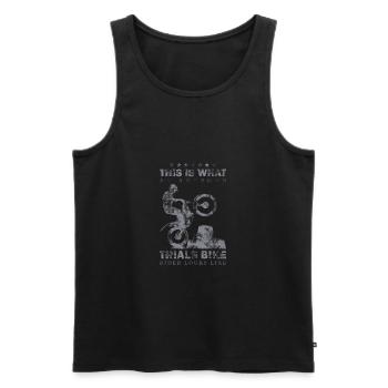 This is what a great trial rider looks like on a motorcycle - Men's Premium Organic Tank Top - black - Front - AI Model Male 178 light (178cm)