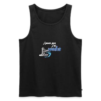 Je peux pas j'ai wake wakeboard - Débardeur bio Premium Homme - noir - Devant - AI Model Male 178 light (178cm)