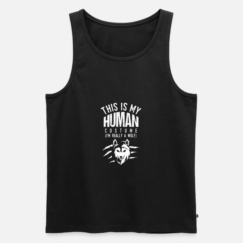 Wolf Wolves Wolf Pack Leader Wolf Werewolf - Débardeur bio Premium Homme - noir