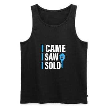 Immobilienmakler Makler Lustiger Spruch Geschenk - Männer Premium Bio Tank Top - Schwarz - Vorne - Michal (187cm)