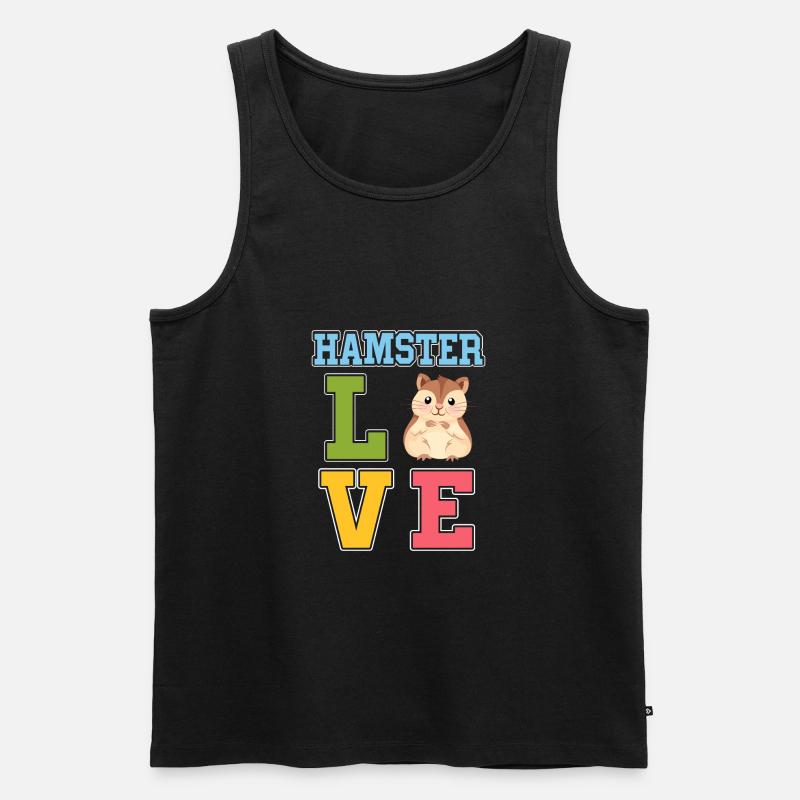 Hamster Hasutier Niedlich - Männer Premium Bio Tank Top - Schwarz