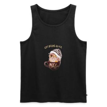 Coffee coffee drinkers early risers cafe lovers - Men's Premium Organic Tank Top - black - Front - Michal (187cm)