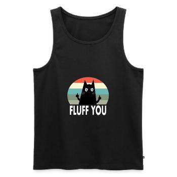 kot fluff you katze cat - Débardeur bio Premium Homme - noir - Devant - Michal (187cm)