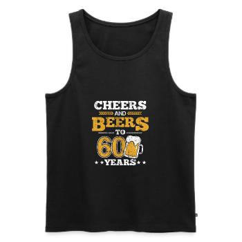 Funny 60th Birthday Cheers and Beers to 60 Years - Männer Premium Bio Tank Top - Schwarz - Vorne - Michal (187cm)