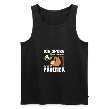 Ich spüre das Tier in mir es ist ein Faultier - Männer Premium Bio Tank Top - Schwarz - Vorne - Michal (187cm)