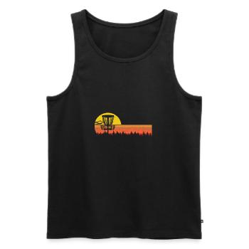 Sunset Frisbee Vintage Disc Golf Ultimate - Débardeur bio Premium Homme - noir - Devant - AI Model Male 178 light (178cm)